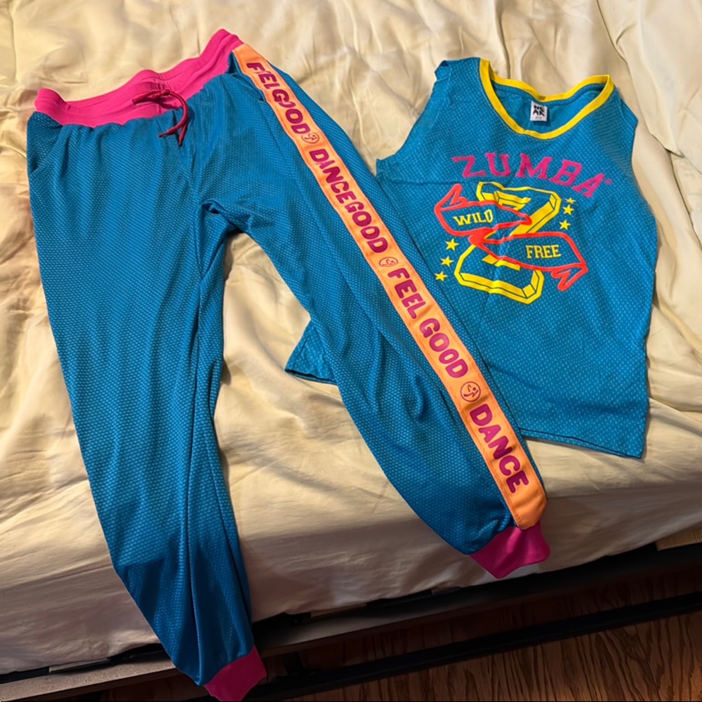 Zumba Blue and Pink Dance Outfit